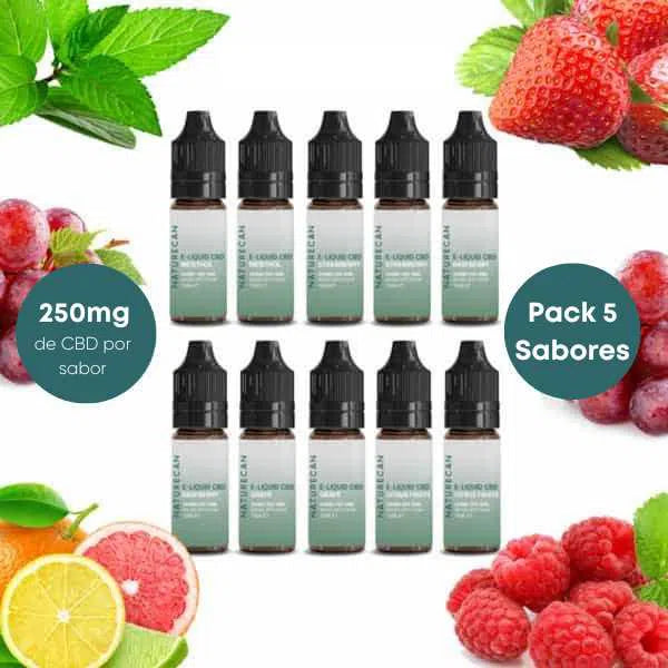 Pack 5 Sabores E-Liquid CBD | Naturecan ES