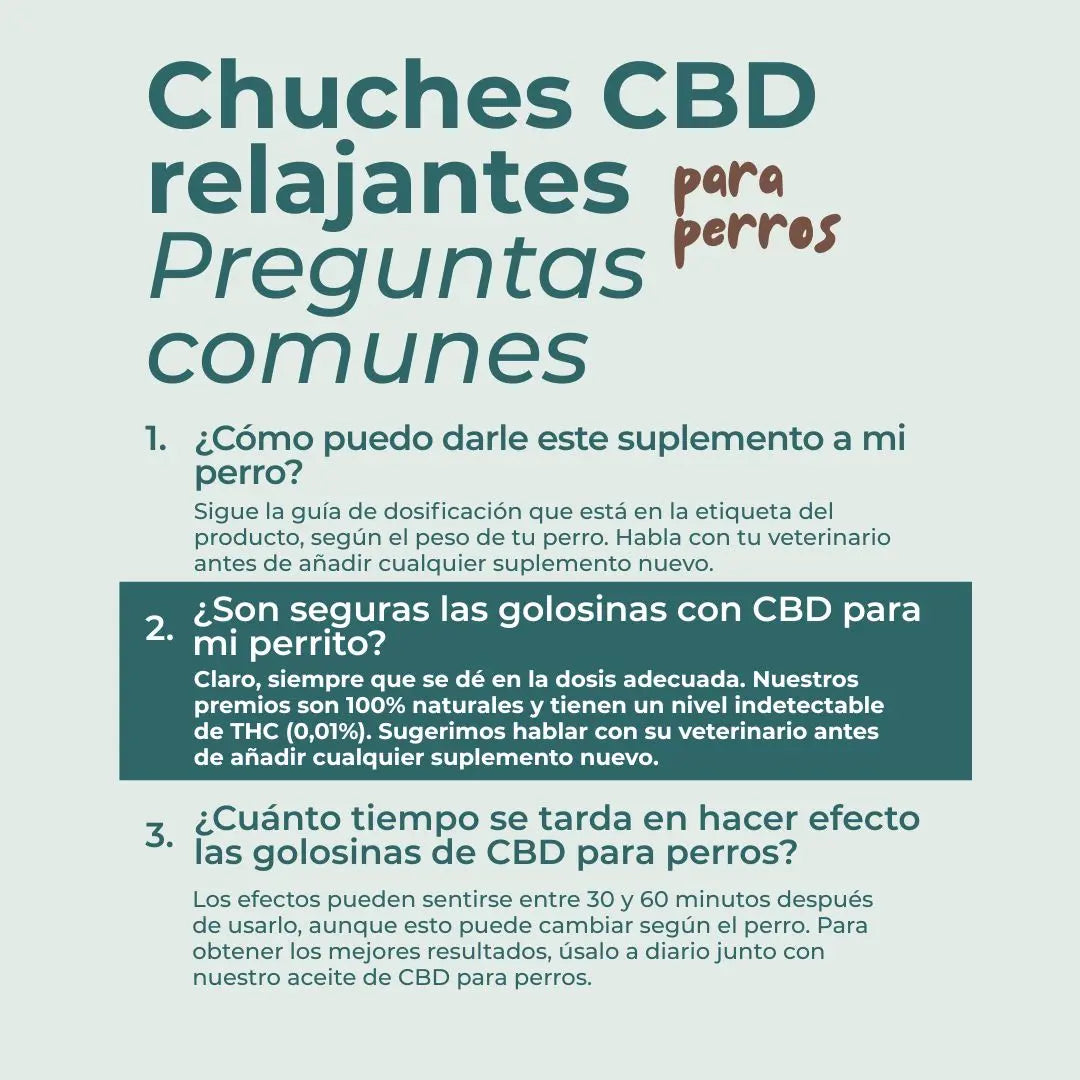 Chuches CBD relajantes para perros