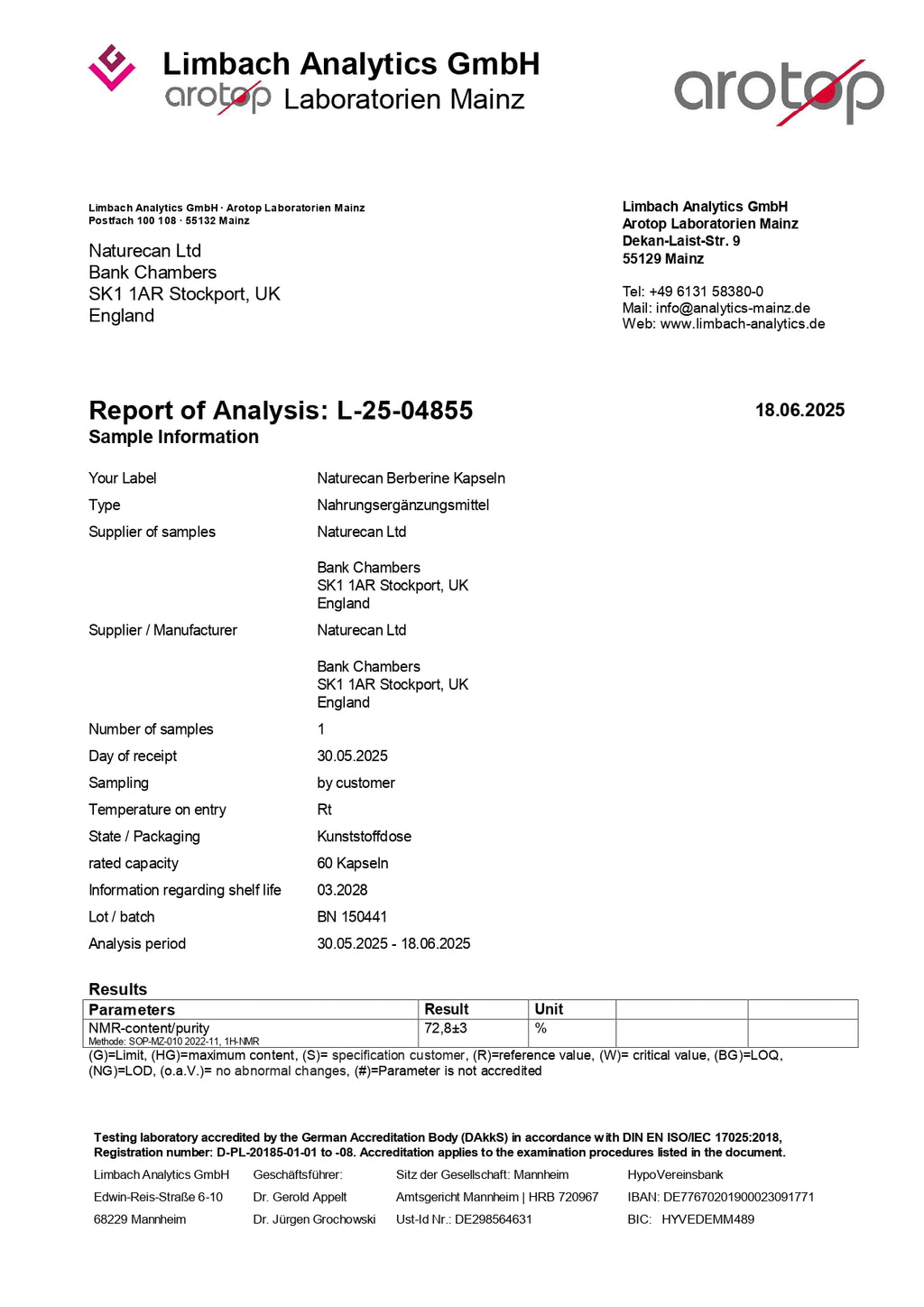 Certifiado de Análisis