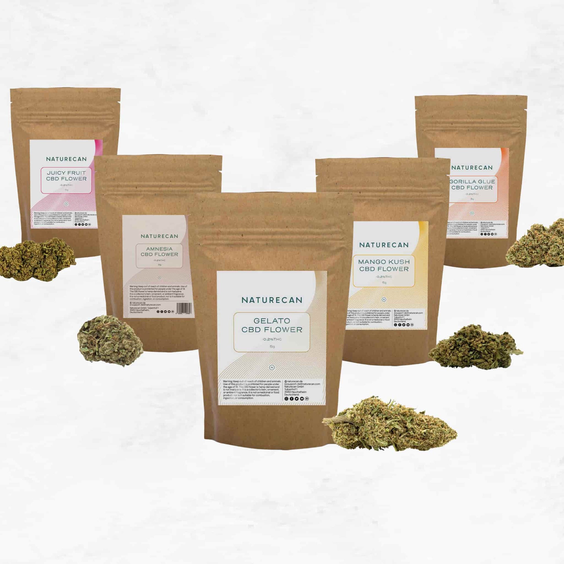 Flores CBD - Pack 5 variedades de cogollos CBD