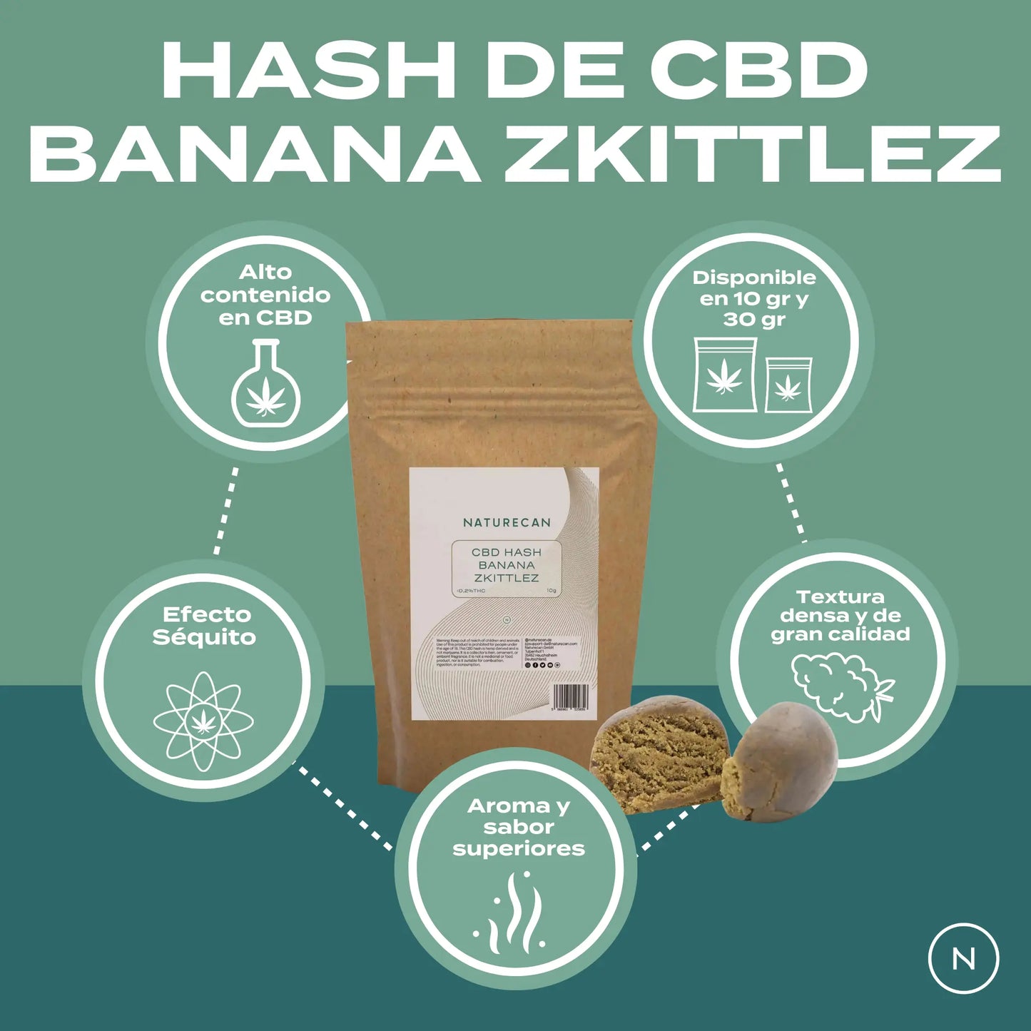 Hash de CBD Banana Zkittlez