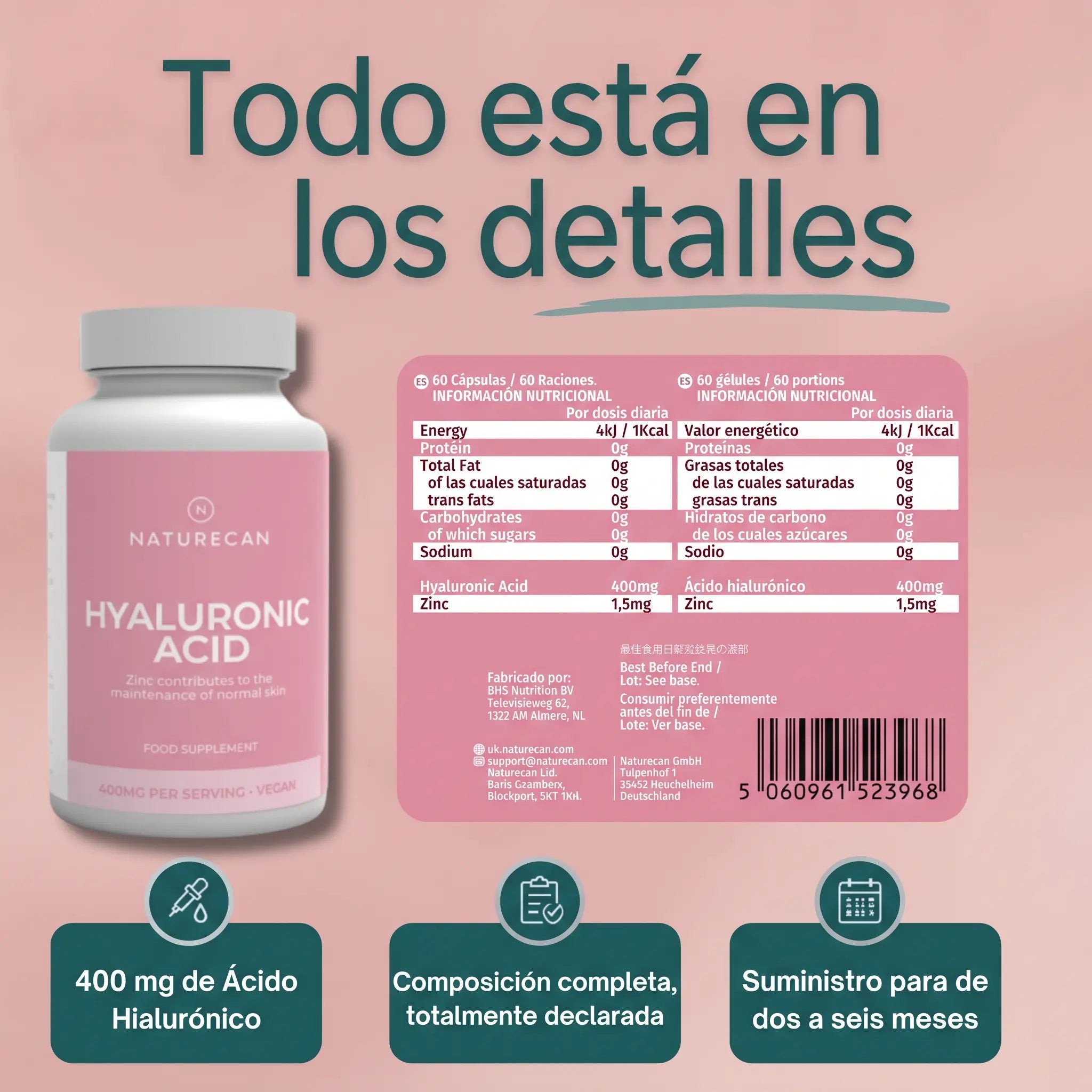 Ácido hialurónico en cápsulas
