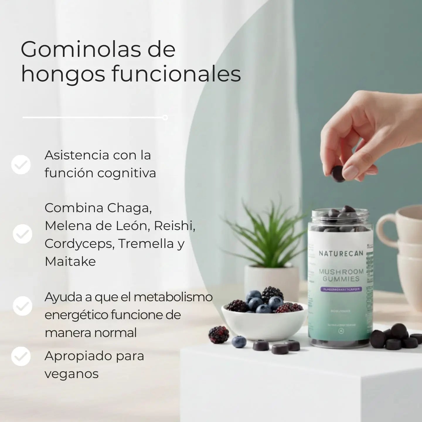 Gominolas de hongos funcionales