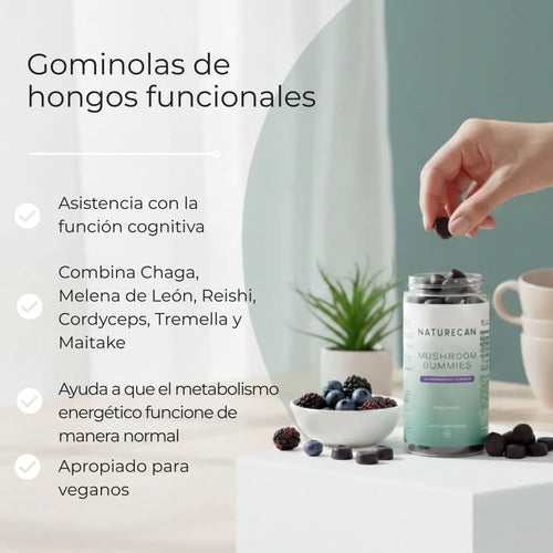 Gominolas de hongos funcionales
